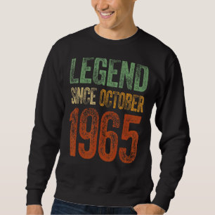Vintag 1965 Geburtstag Oktober Geborene Legende Se Sweatshirt