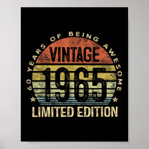 Vintag 1965 Limited Edition 60-jährige Geschenke 6 Poster