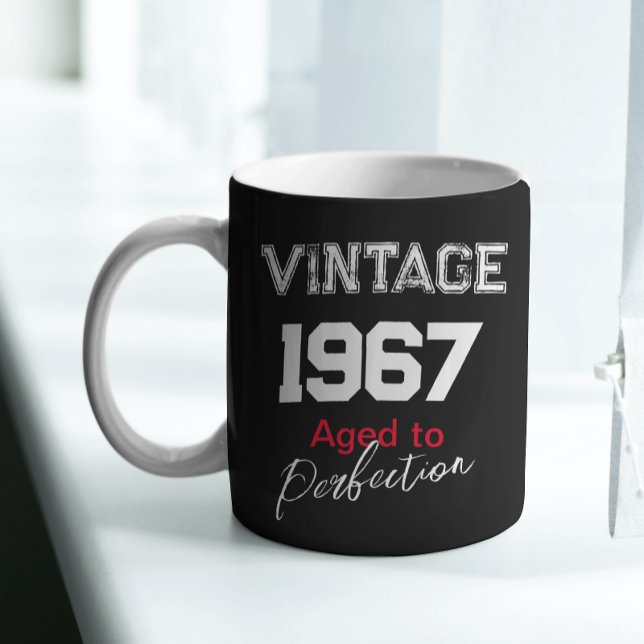 Vintag 1967 Alter bis Perfektion glücklicher Gebur Kaffeetasse (Von Creator hochgeladen)