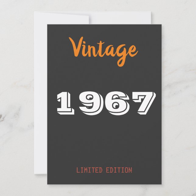 Vintag 1967 Limited Edition Einladung zum Geburtst (Vorderseite)