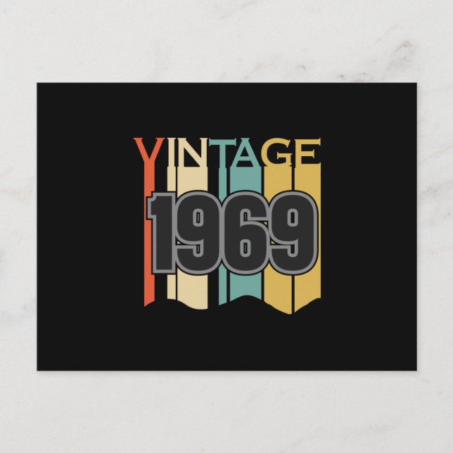 Vintag 1969 Retro Lover Funny Birthday Geschenkide Postkarte (Vorderseite)