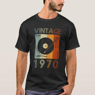 Vintag 1970 Retro Record Player Geburtstag Vinyl D T-Shirt