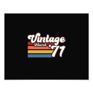 Vintag 1971 50. Geburtstag März Fotodruck
