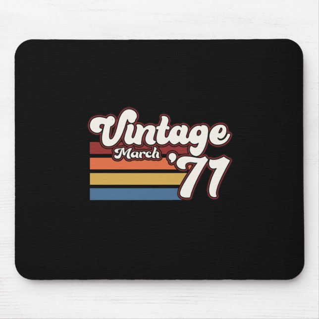 Vintag 1971 50. Geburtstag März Mousepad (Vorne)