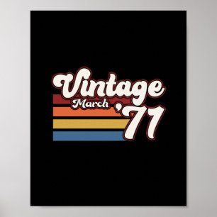 Vintag 1971 50. Geburtstag März Poster
