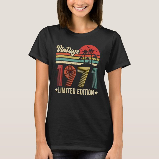 Vintag 1971 51. Geburtstag T-Shirt (Vorderseite)