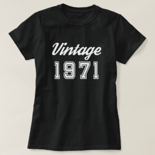 Vintag 1971 Geburtstagsjubiläum Black T-Shirt