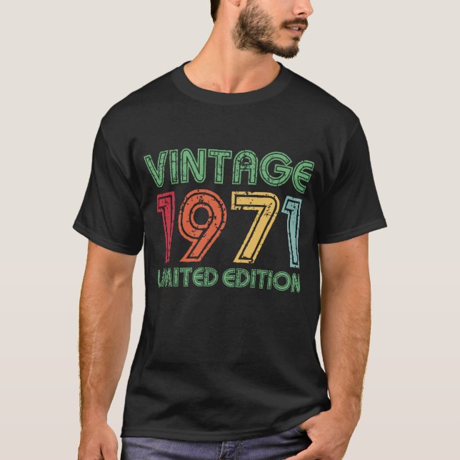Vintag 1971 Limited Edition 53. Geburtstag T-Shirt (Vorderseite)