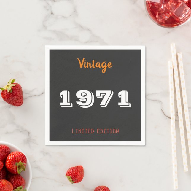 Vintag 1971 Limited Edition 55. Geburtstag Napkins Serviette (Beispiel)
