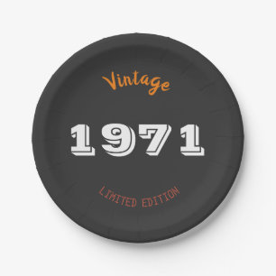 Vintag 1971 limitierte Auflage 54. Geburtstagsgesc Pappteller