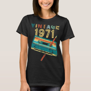Vintag 1971 Musikkassette 52. Geburtstag 52 Jahr T-Shirt