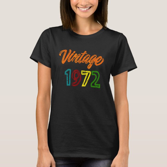 Vintag 1972 50. Geburtstag T-Shirt (Vorderseite)