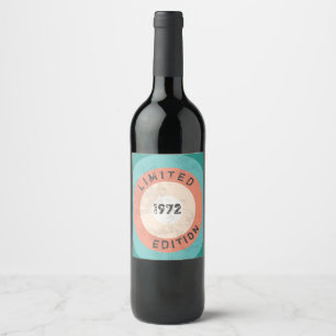 Vintag 1972 Limited Edition 54. Geburtstag Weinetikett