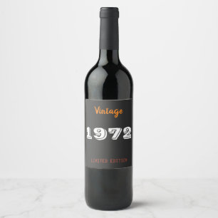 Vintag 1972 limitierte Auflage 50. Geburtstagsgesc Weinetikett