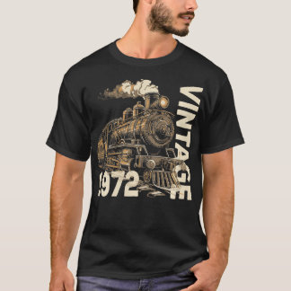Vintag 1972 Steampunk-Dampfzug-Lokomotive 52. T-Shirt