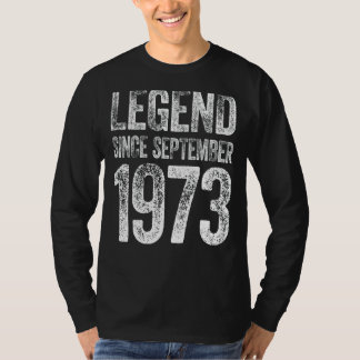 Vintag 1973 Geburtstag September Geborener Legende T-Shirt
