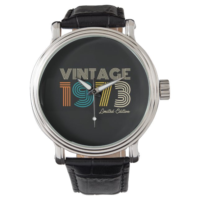 Vintag 1973 Limited Edition 50. Geburtstag Armbanduhr (Vorderseite)