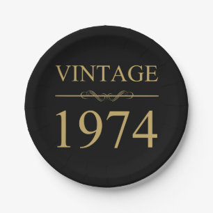 Vintag 1974 50. Geburtstag Pappteller