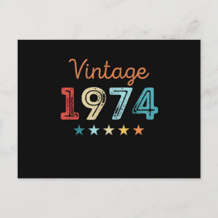 Vintag 1974 50. Geburtstag Retro Geschenk 50 Jahre Postkarte
