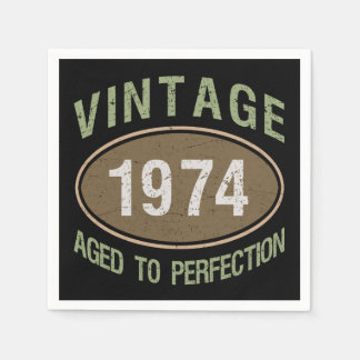 Vintag 1974 50. Geburtstag Serviette