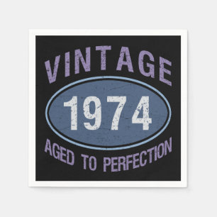 Vintag 1974 50. Geburtstag Serviette