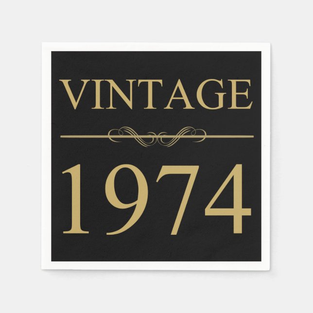 Vintag 1974 50. Geburtstag Serviette (Vorderseite)