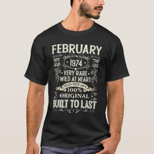 Vintag 1974 Jahre alt Februar 1974 48. Geburtstag T-Shirt