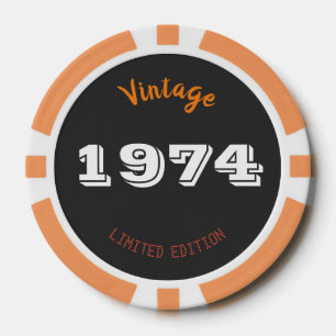 Vintag 1974 limitierte Auflage 50. Geburtstagsgesc Pokerchips