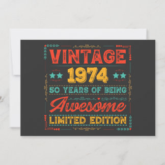 Vintag 1974 Made in 1974 50 th Birthday 50 Years Einladung