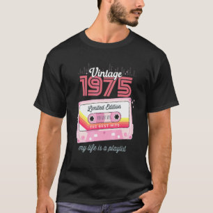 Vintag 1975 47. Geburtstag Retro-Kassette T-Shirt