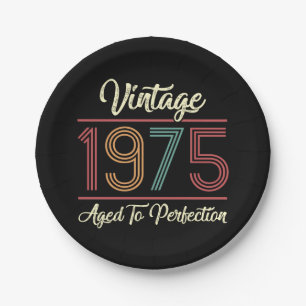 Vintag 1975 50. Geburtstag Pappteller