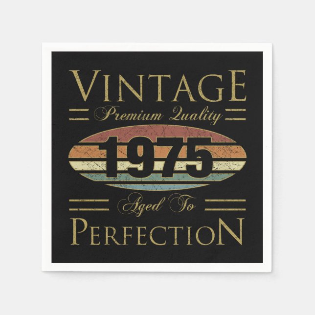 Vintag 1975 50. Geburtstag Serviette (Vorderseite)