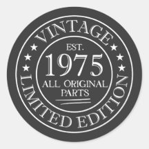 Vintag 1975 Adhesive Sticker