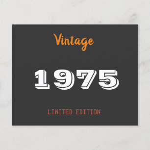 Vintag 1975 Jahre limitierte Auflage 50. Geburtsta
