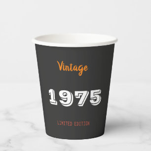 Vintag 1975 Jahre limitierte Auflage 50. Geburtsta Pappbecher