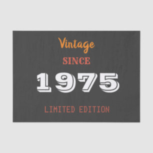 Vintag 1975 Jahre limitierte Auflage 50. Geburtsta Seidenpapier