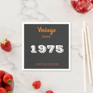 Vintag 1975 Limited Edition 50. Geburtstag Napkins Serviette