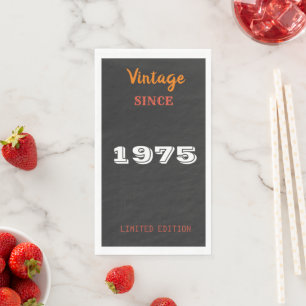Vintag 1975 Limited Edition 50. Geburtstag Napkins Serviette