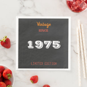 Vintag 1975 Limited Edition 50. Geburtstag Napkins Serviette