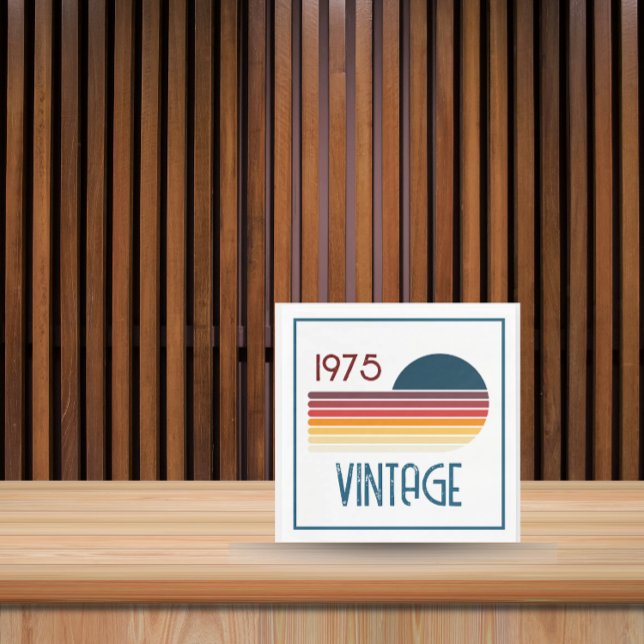 Vintag 1975 Retro Stripe Sun 50. Geburtstag Einladung (Von Creator hochgeladen)