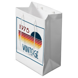 Vintag 1975 Retro Stripe Sun 50. Geburtstag Mittlere Geschenktüte