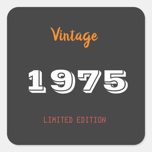 Vintag 1975 Sticker - 50. Geburtstag Limited Edit (Vorderseite)