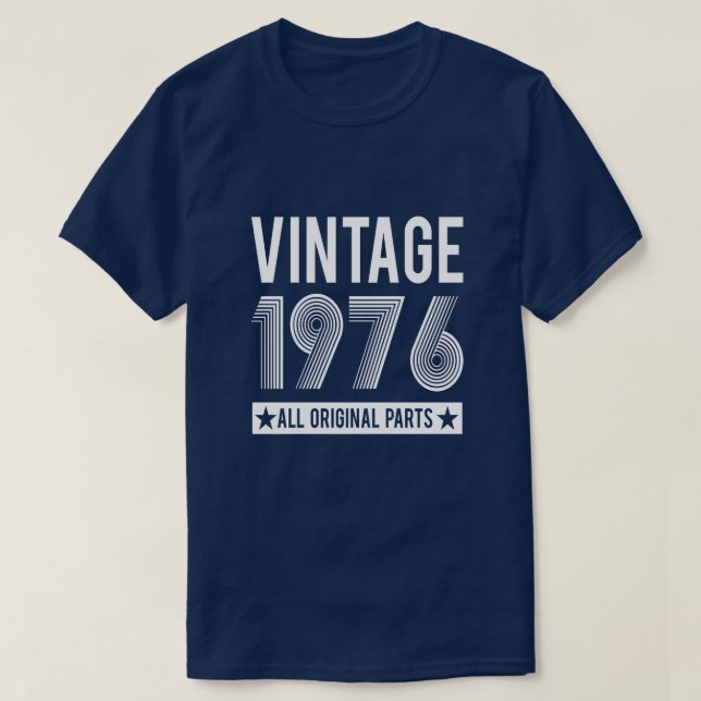 Vintag 1976 Grund-Geburtstag-T - Shirt (Design vorne)