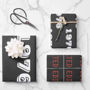 Vintag 1976 Limited Edition 50. Geburtstagsgeschen Geschenkpapier Set