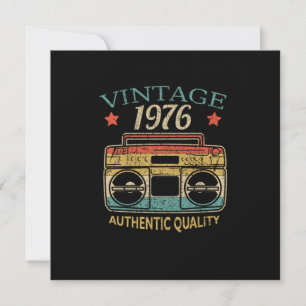 Vintag 1976 Radio Authentic Quality B-Day Geschenk Einladung