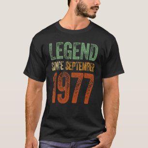 Vintag 1977 Geburtstag September Geborener Legende T-Shirt