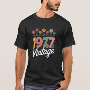 Vintag 1977 Retro Geborene Blume GeburtstagsTochte T-Shirt