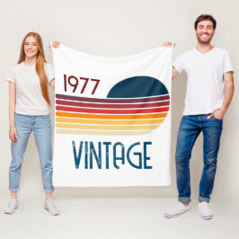Vintag 1977 Retro Stripe Sun Fleecedecke