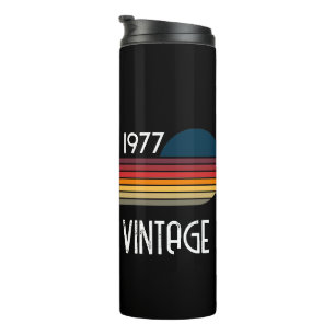 Vintag 1977 Retro Stripe Sun Thermosbecher