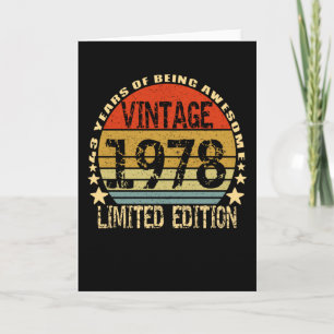 Vintag 1978 Limited Edition 43 Years Karte